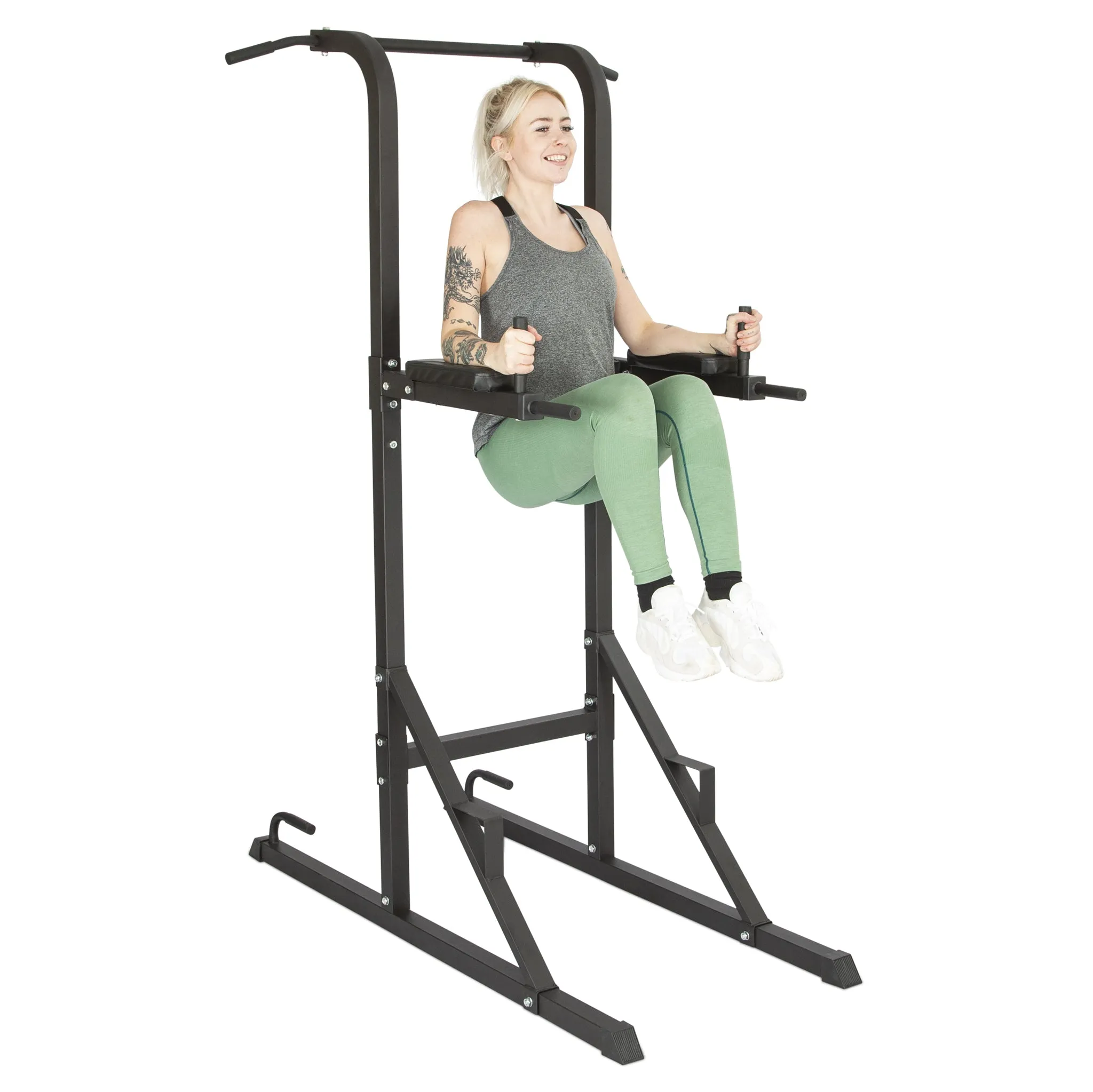 Steel Power Tower Pull-up & Dip Station