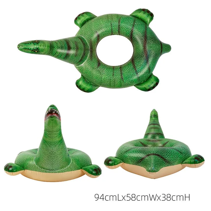 Summer Inflatable Dinosaur Pool Float Triceratops Ring"