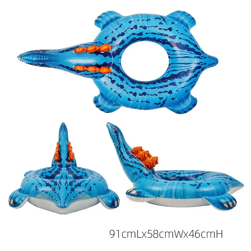 Summer Inflatable Dinosaur Pool Float Triceratops Ring"