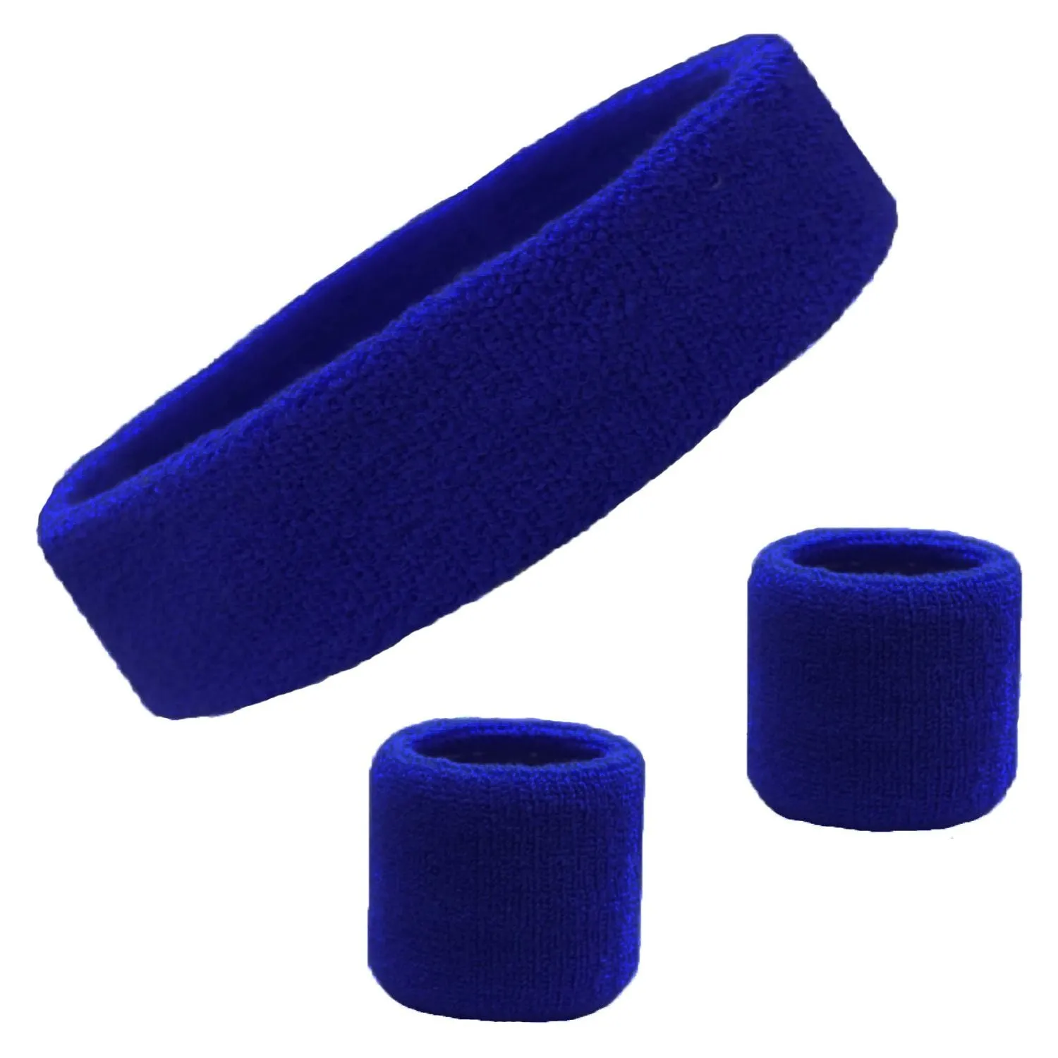 Sweatband Sets Terry Cotton Headband and 2 Wristbands Pack You Pick Colors & Quantities