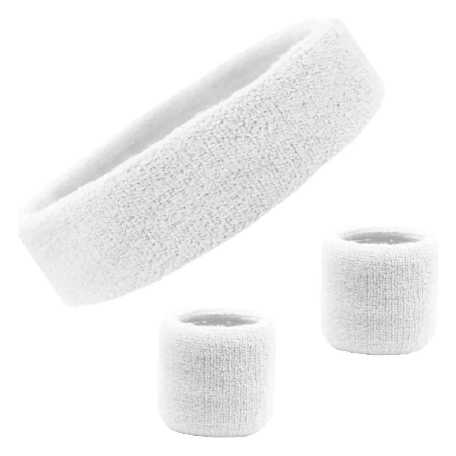 Sweatband Sets Terry Cotton Headband and 2 Wristbands Pack You Pick Colors & Quantities