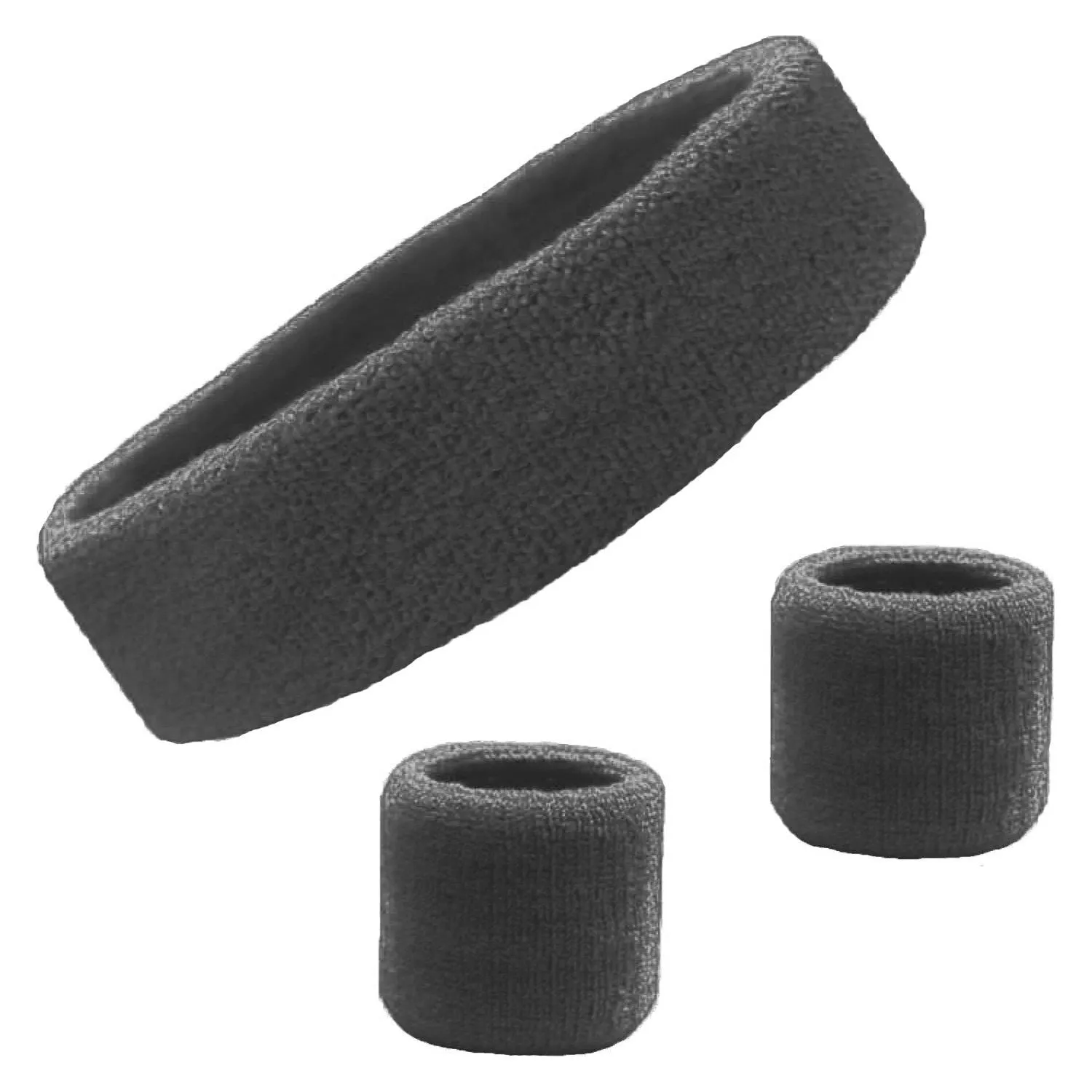 Sweatband Sets Terry Cotton Headband and 2 Wristbands Pack You Pick Colors & Quantities