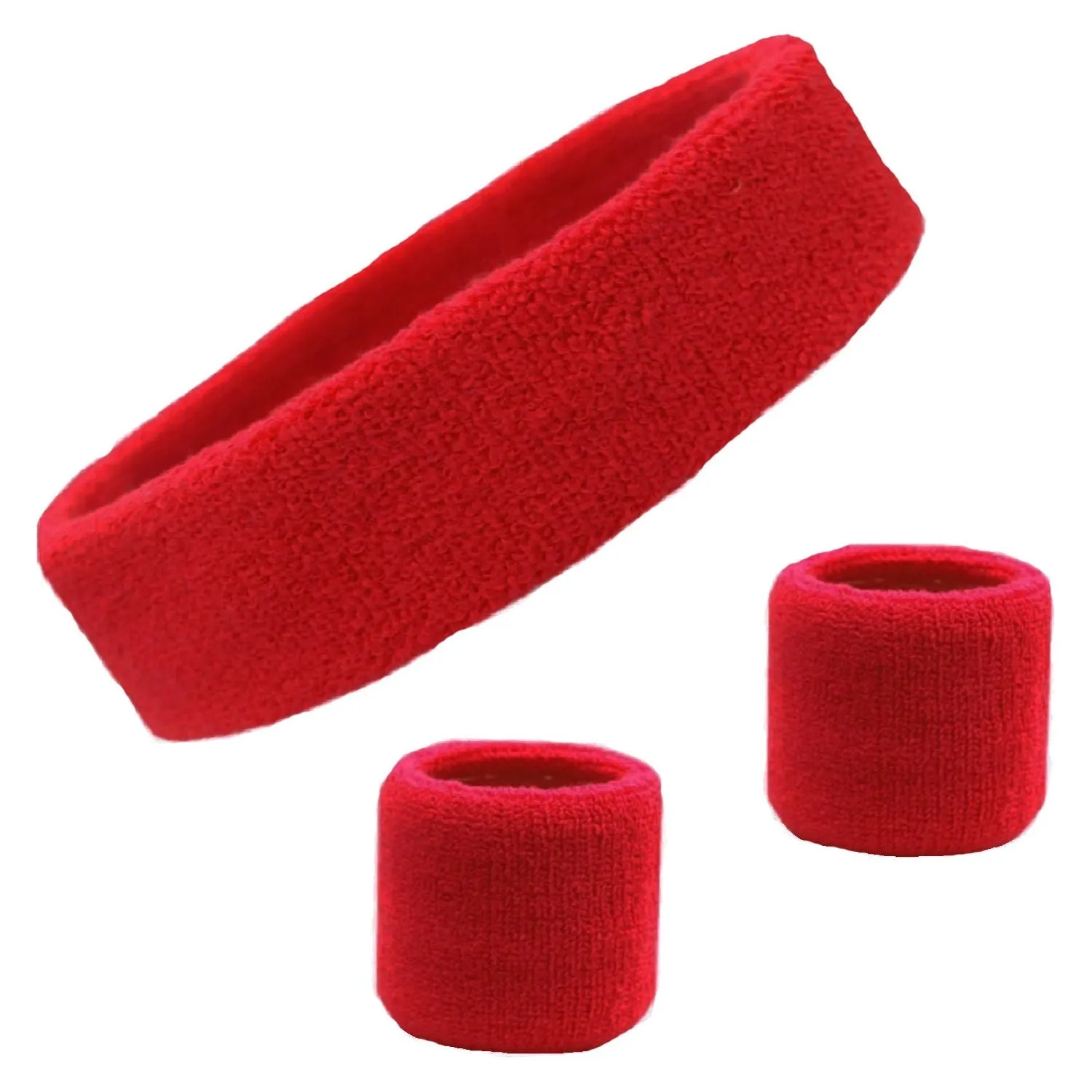 Sweatband Sets Terry Cotton Headband and 2 Wristbands Pack You Pick Colors & Quantities