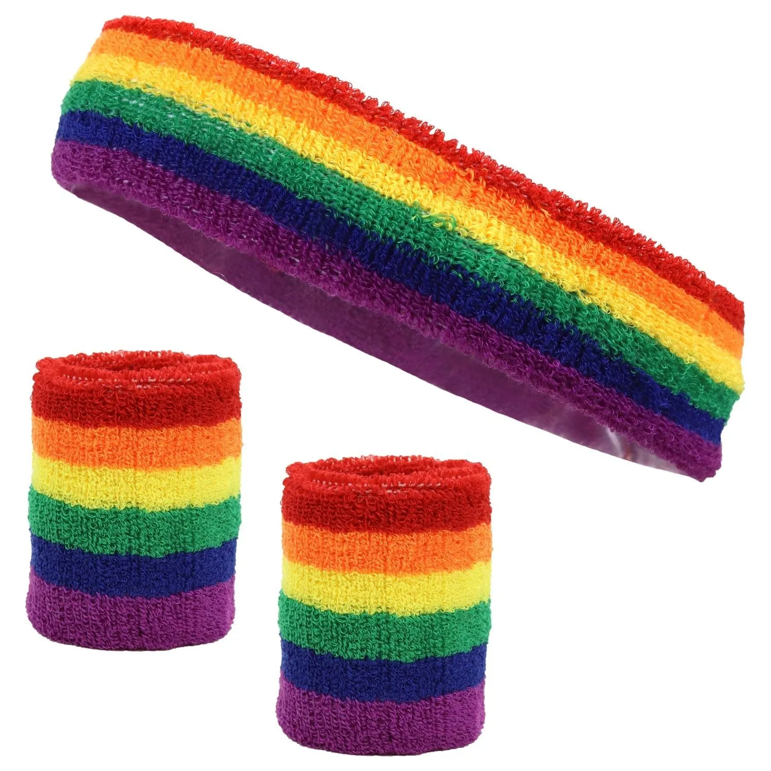 Sweatband Sets Terry Cotton Headband and 2 Wristbands Pack You Pick Colors & Quantities