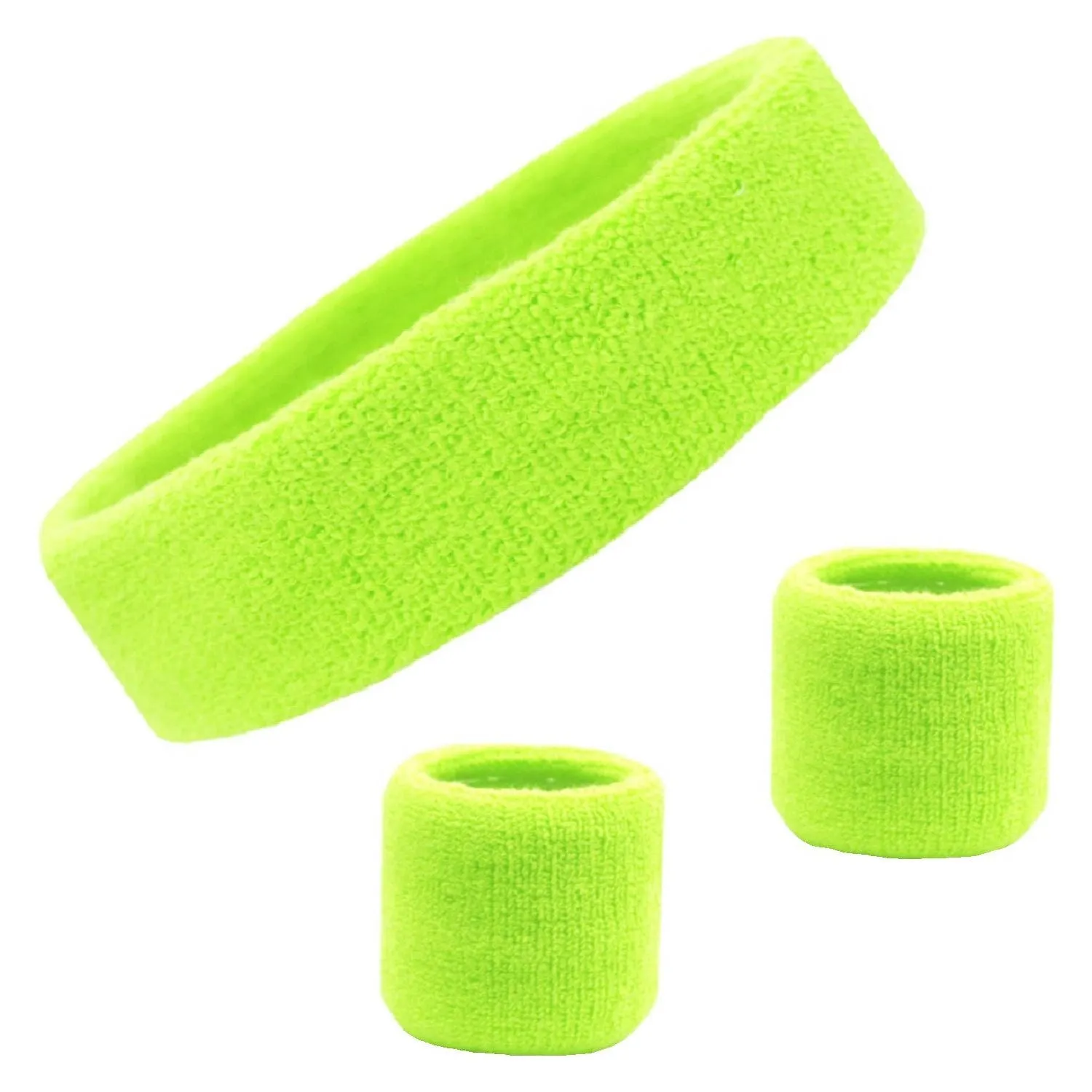 Sweatband Sets Terry Cotton Headband and 2 Wristbands Pack You Pick Colors & Quantities