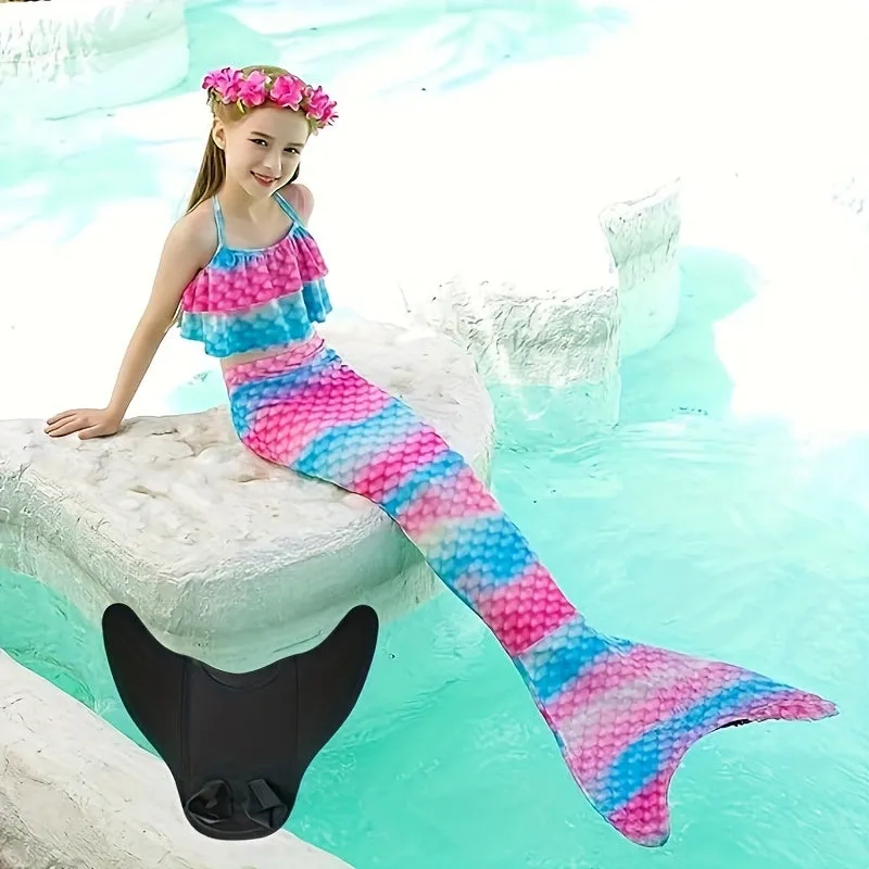 Teen mermaid swimming fins for water sports and snorkeling activities