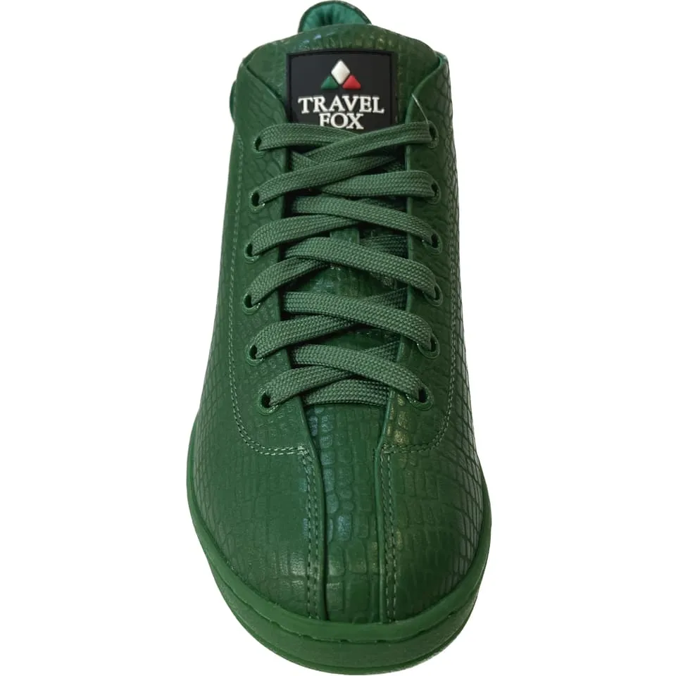 Travel Fox Spider Men's Green Leather High Top Sneakers 915601-020