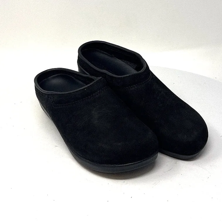 Vintage Ana-tech Malibu Black Nubuck Slip-on Clogs 6932