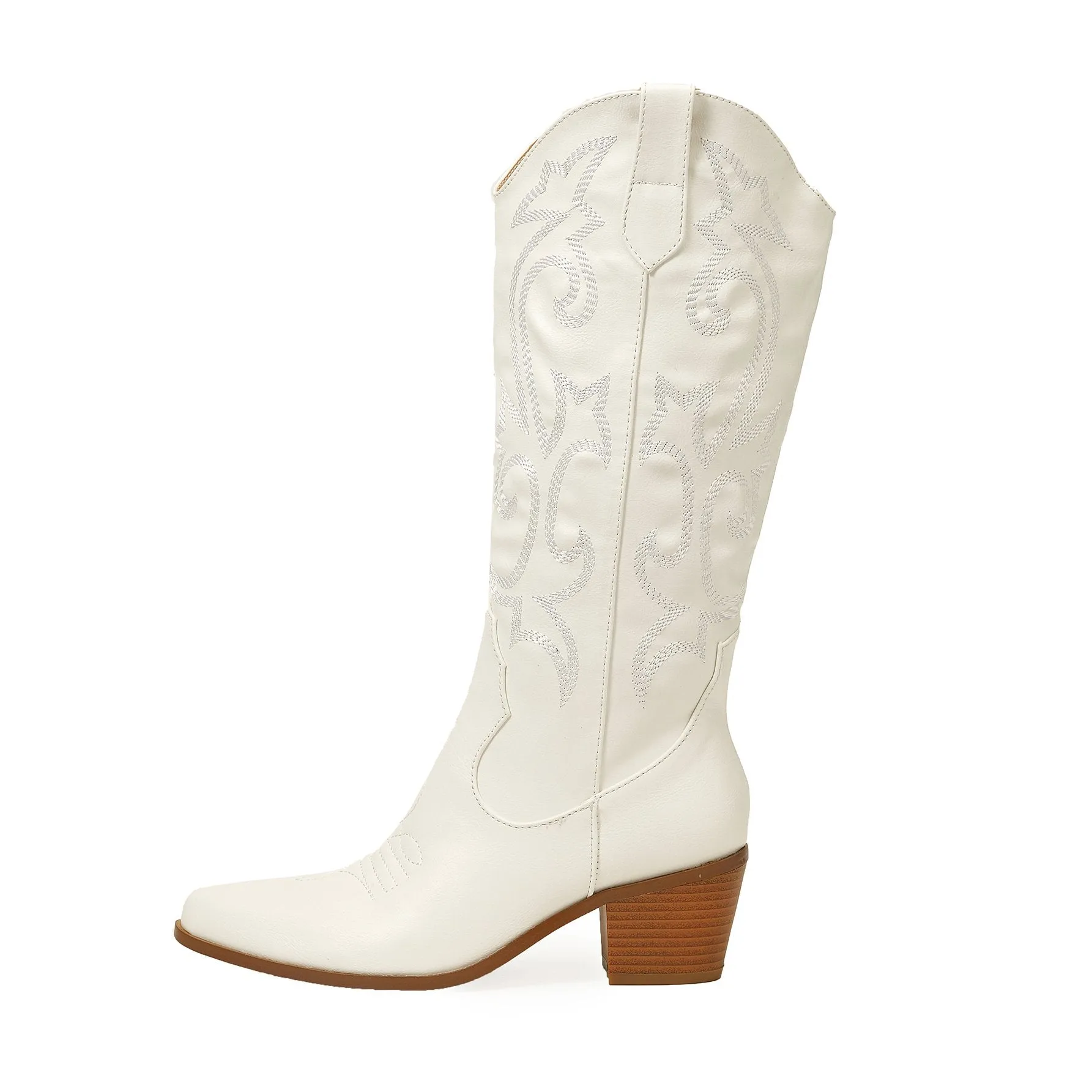 Vintage Chunky Heeled Embroidered Western Boots