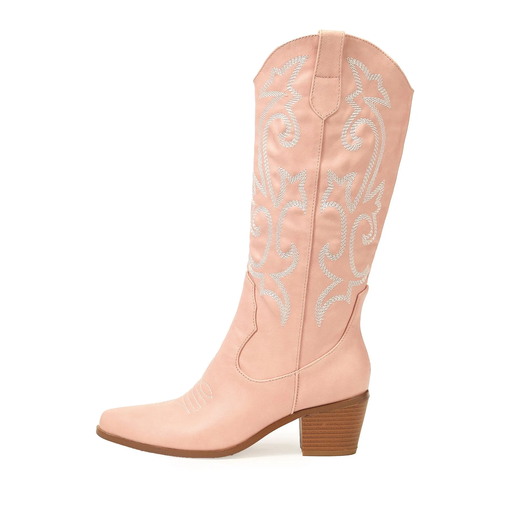 Vintage Chunky Heeled Embroidered Western Boots