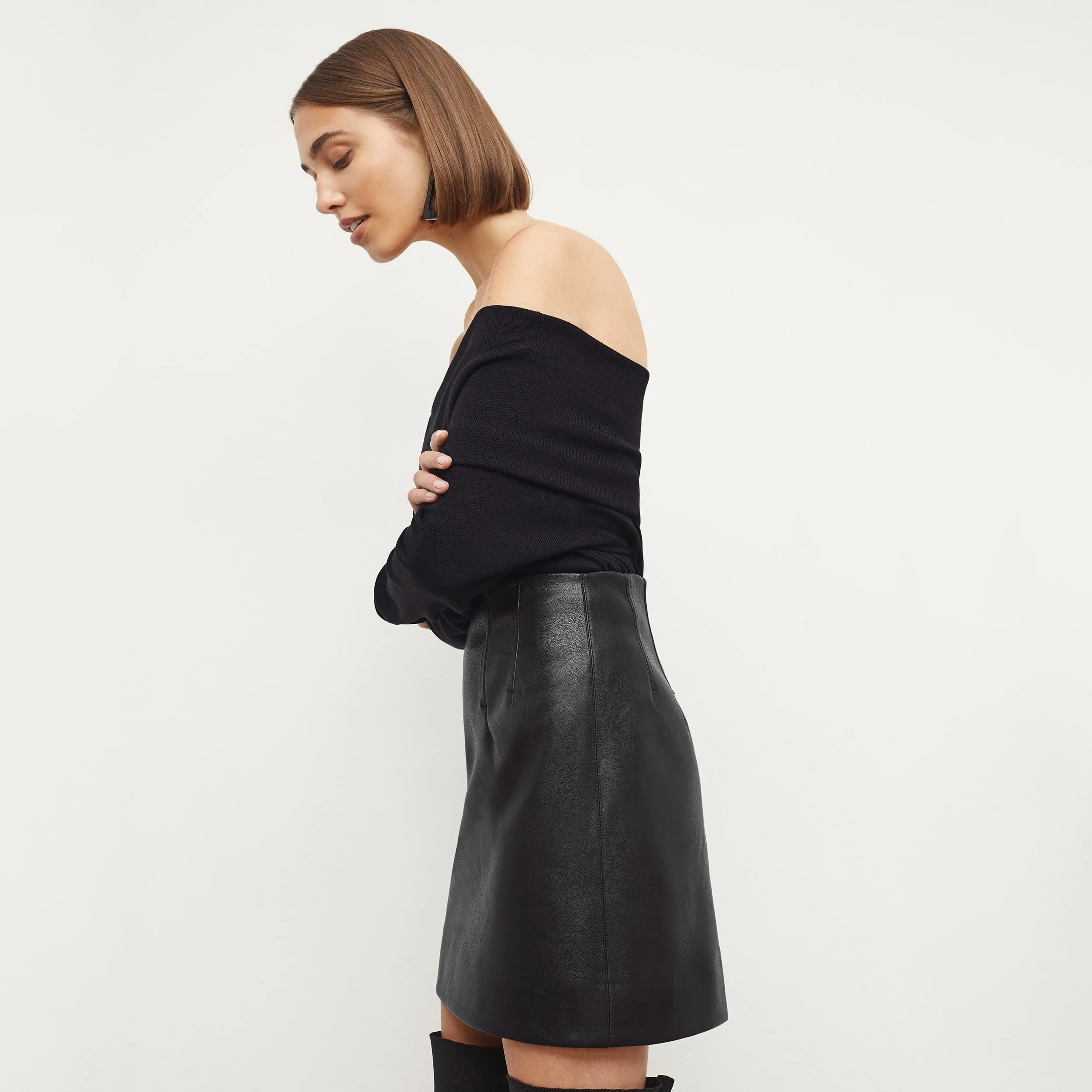 Whitney Skirt - Vegan Leather :: Black