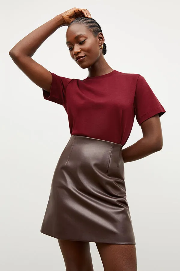 Whitney Skirt - Vegan Leather :: Brown