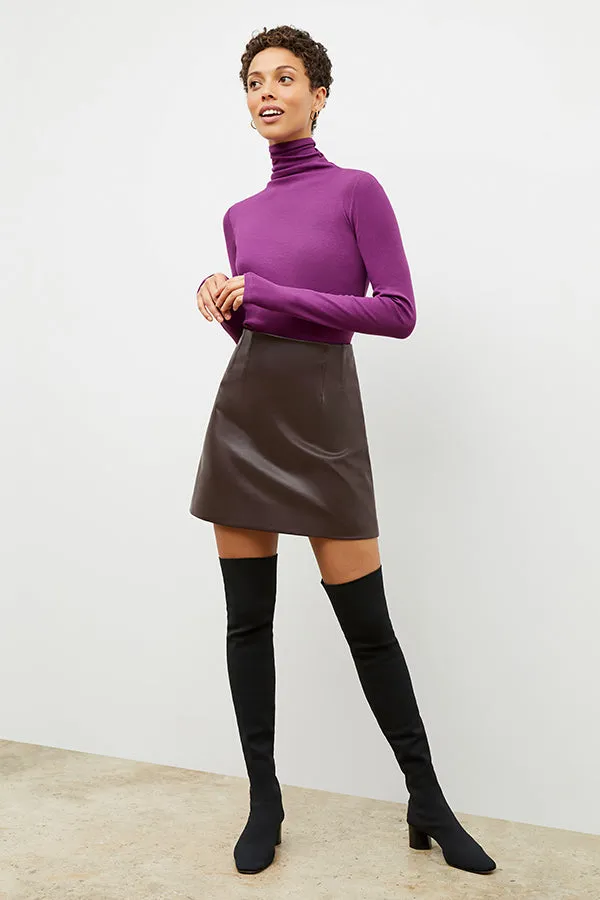 Whitney Skirt - Vegan Leather :: Brown