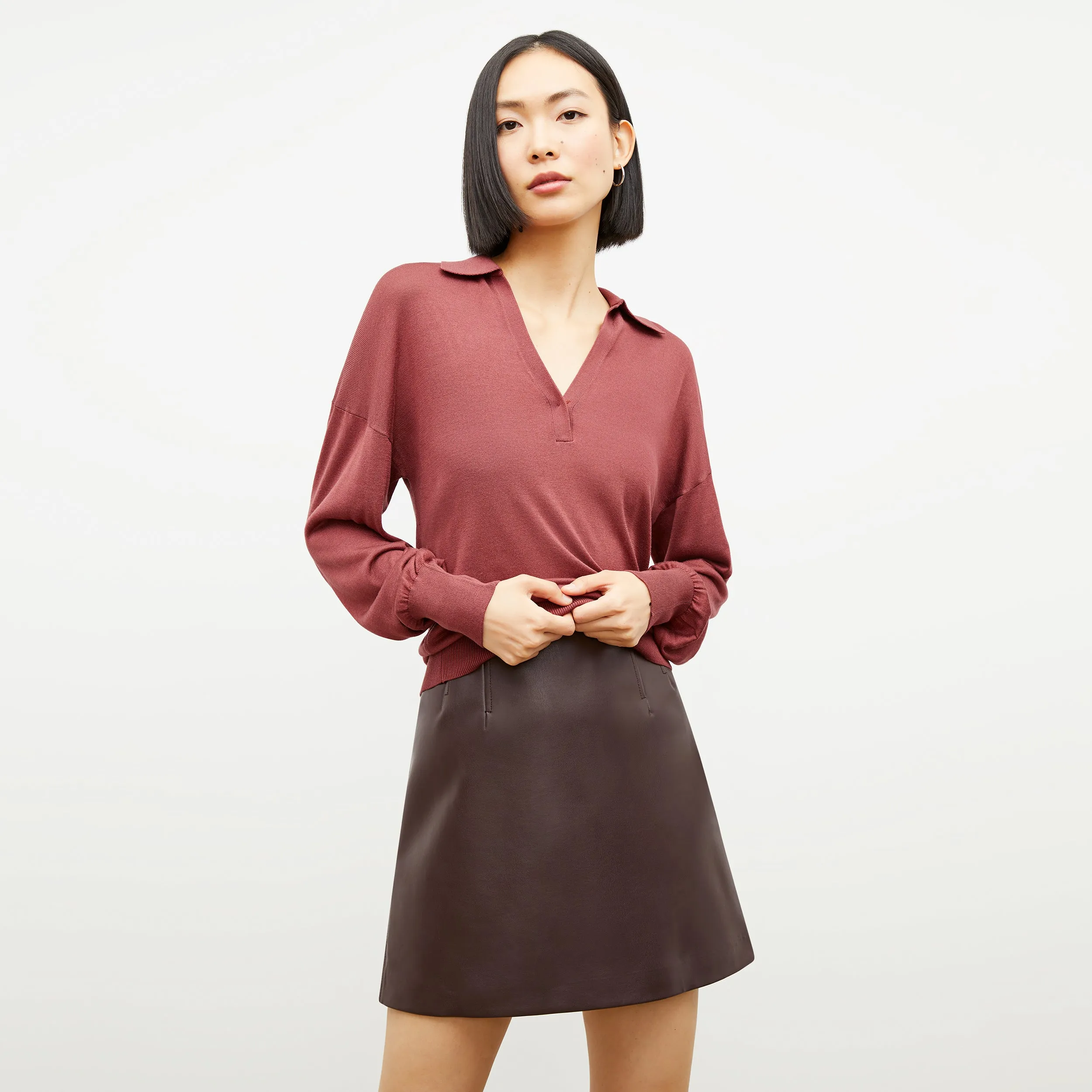 Whitney Skirt - Vegan Leather :: Brown