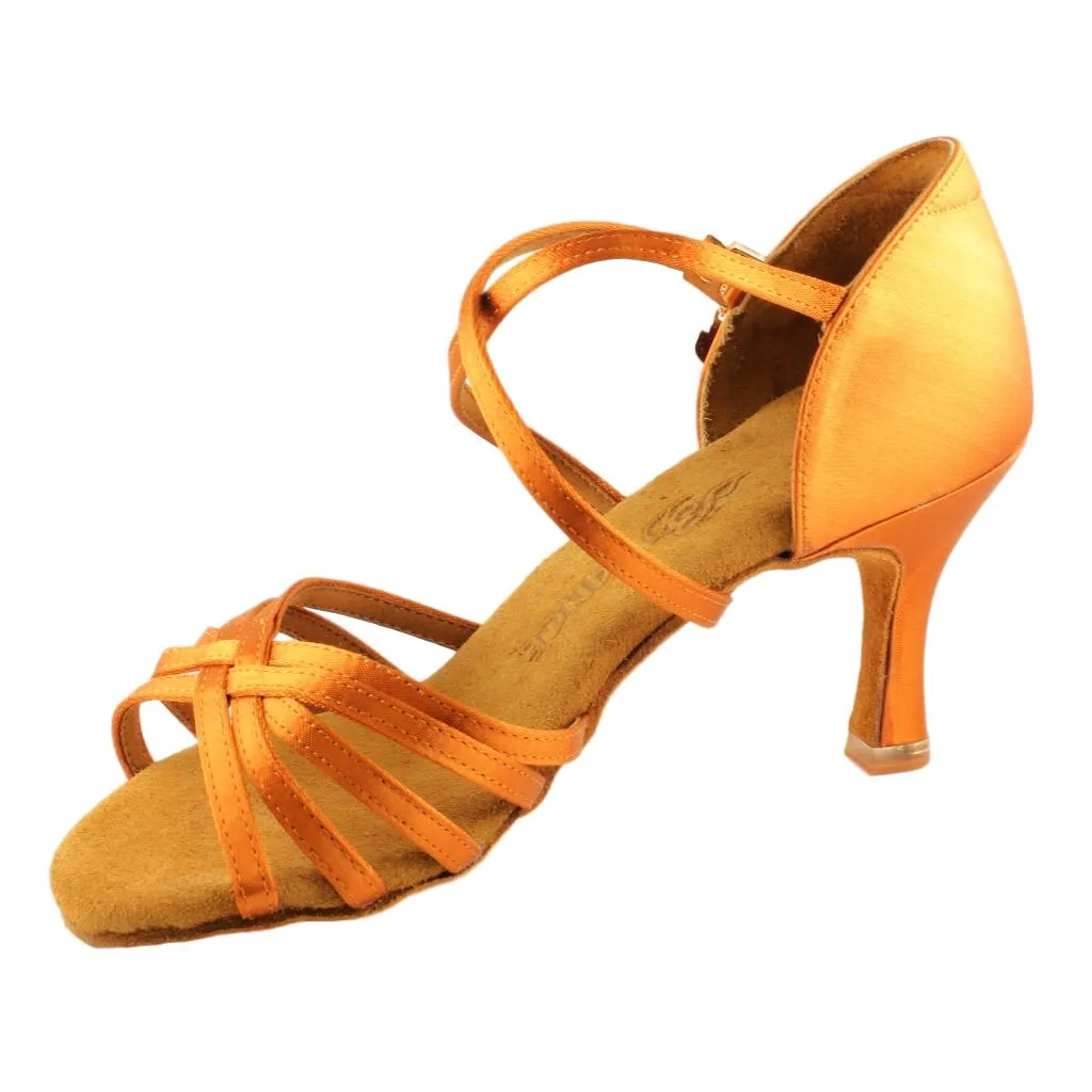 Women's Latin Dance Shoes, Model 216, Heel EH4, Tan 3