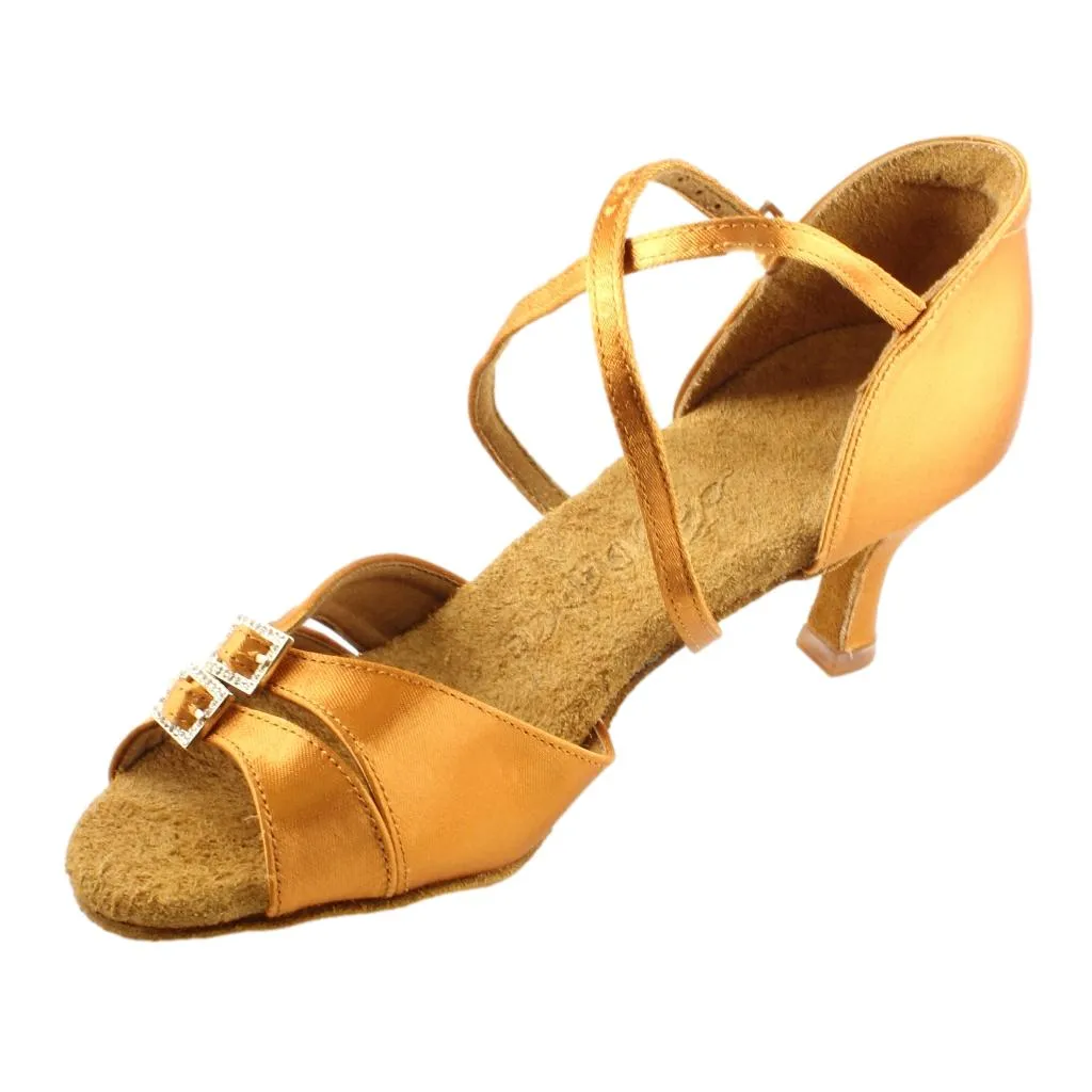 Women's Latin Dance Shoes, Model 2307, Heel EH10, Tan 3