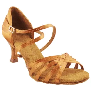 Women's Latin Dance Shoes, Model 2324, Heel EH10, Tan 3