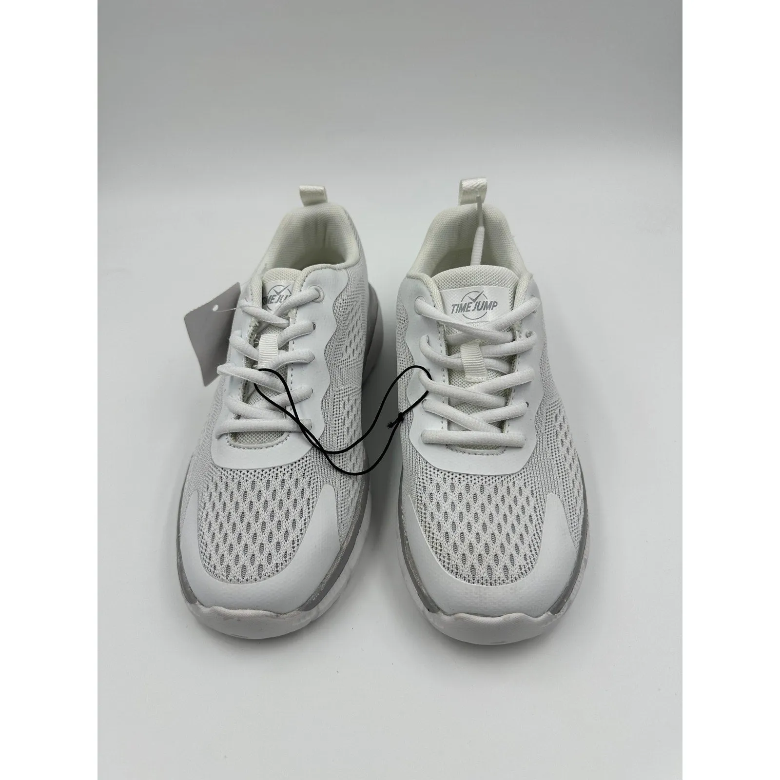 Women's Size 6, All White, Lace Up, Low Top Sneakers