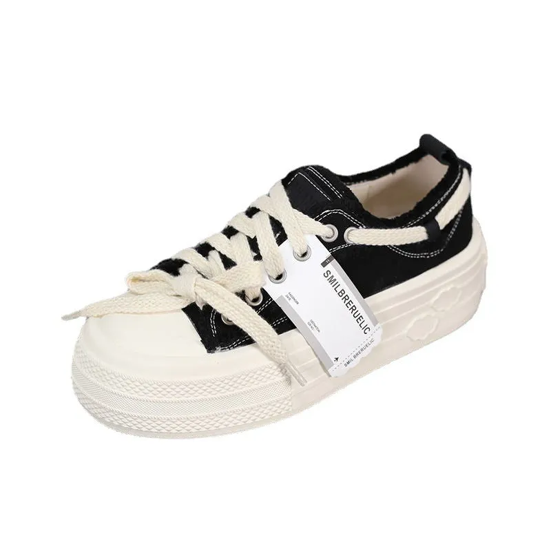 Women's Spring Thick Bottom Korean Sports Canvas Shoes