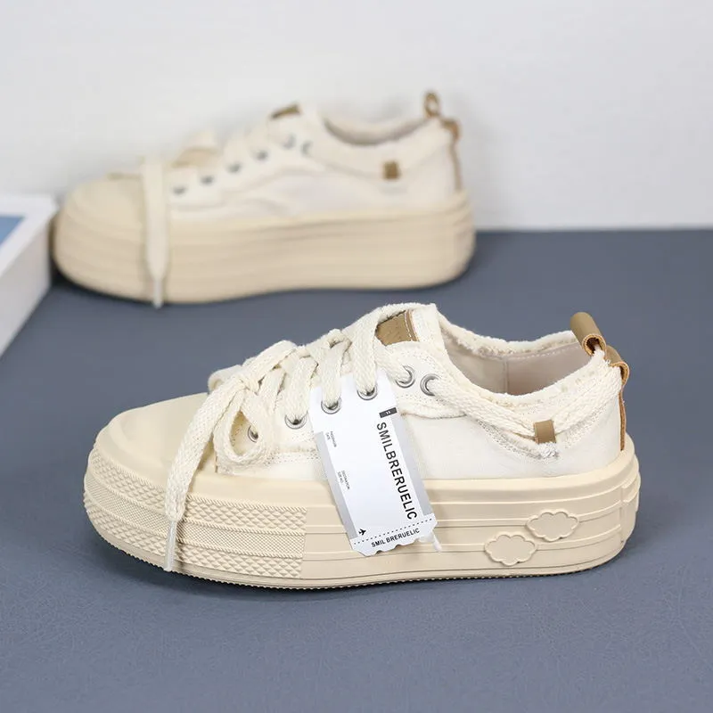 Women's Spring Thick Bottom Korean Sports Canvas Shoes