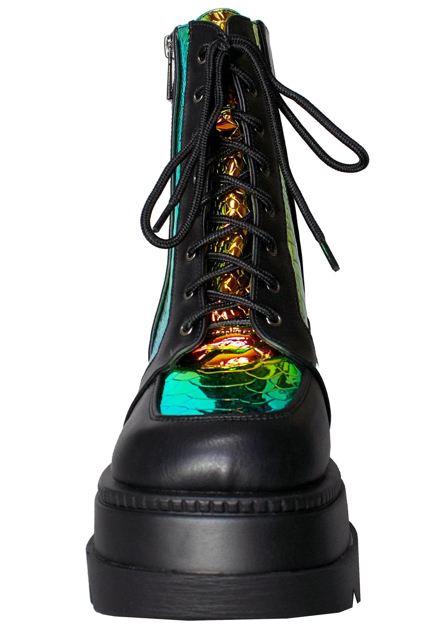 X LASR Exclusive RADIO Radioactive Black Platform Boots