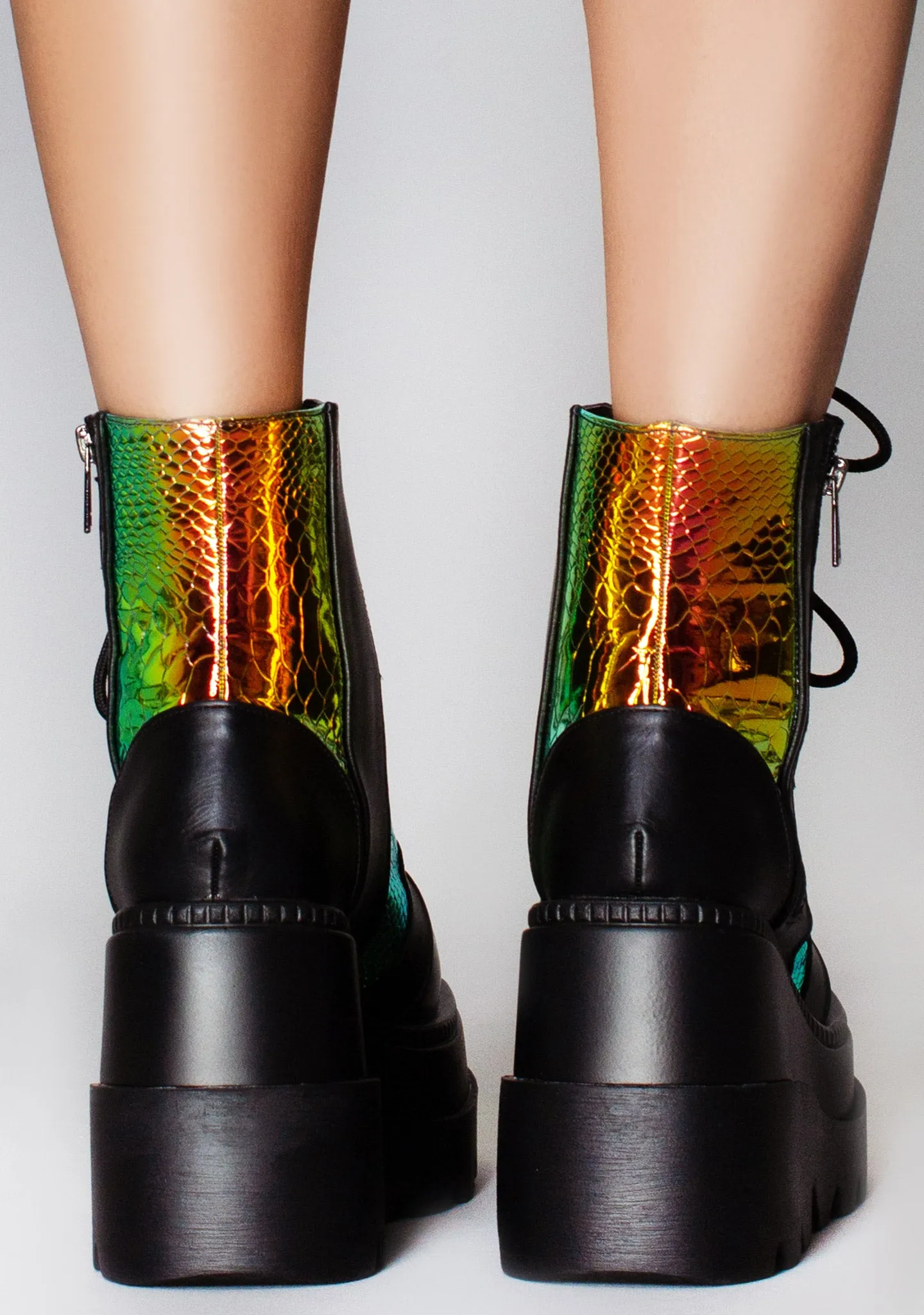 X LASR Exclusive RADIO Radioactive Black Platform Boots